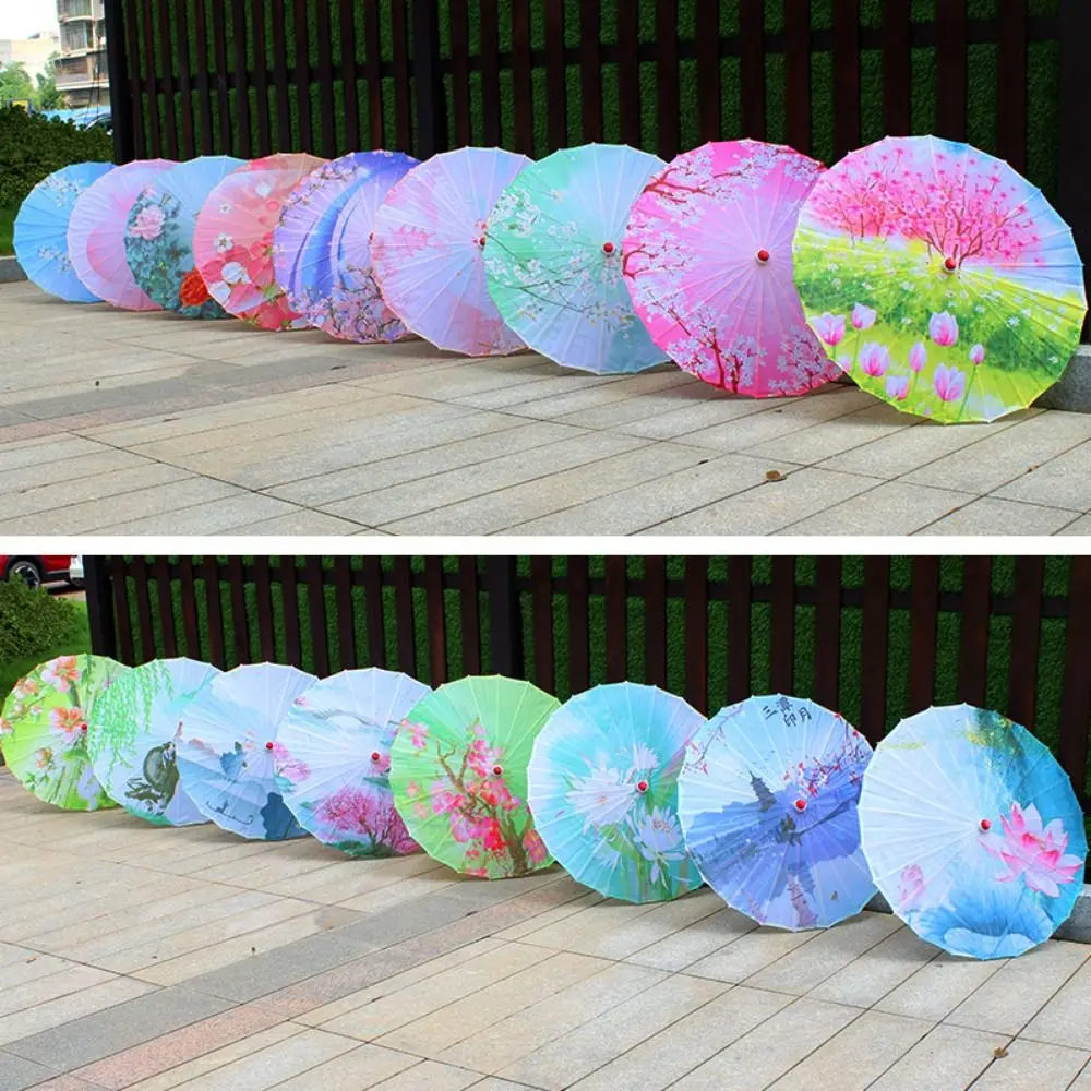 Chinese Antique Style Oiled Paper Umbrella 56cm 10 Colors Decorative Umbrella Decorate Umbrella Bridesmaids Party Scenery