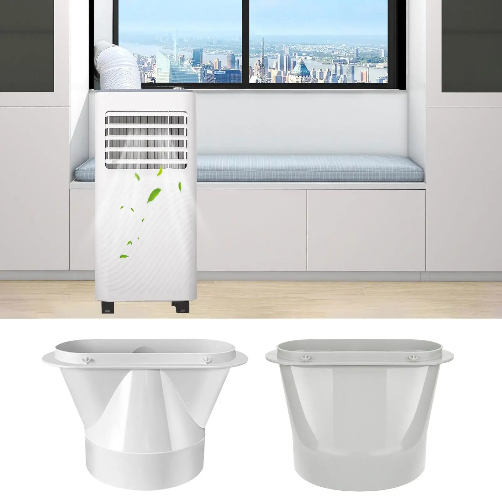 Portable Air Conditioner Hose Adapter Flat Window Tube Coupler Air Conditioner Exhaust Hose Coupler for 130mm/150mm Diameter ﻿