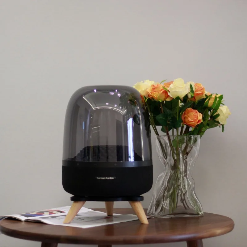 

Glazed crystal 3rd generation 4th generation audio base, speaker desktop bracket, solid wood shock absorption and non-slip shelf