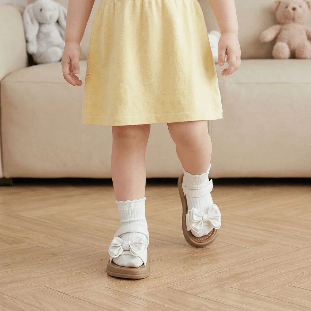 

Comfortable Girls Bow Sandals Breathable Versatile Style Children Beach Sandals Multi Functional Soft Bottom Princess Sandals