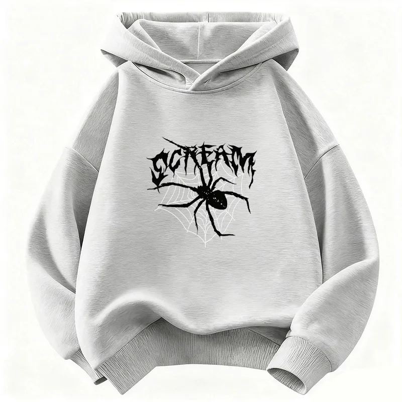 Vintage Spider Desig Hoodie Kids Children's Sweatshirt Cute Hip Hop Hoody for Boys Girls Autumn Winter Casual Hoodies