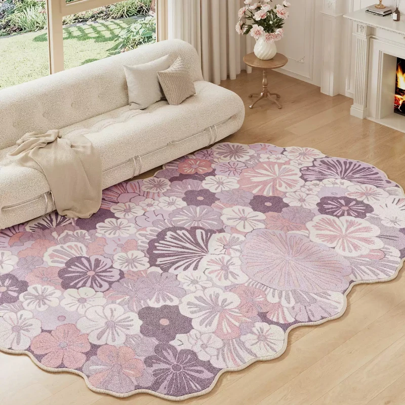 Irregular Shape Living Room Decoration Large Capret Floral Pattern Rugs for Bedroom Fluffy Soft Lounge Floor Mat Thick Plush Rug