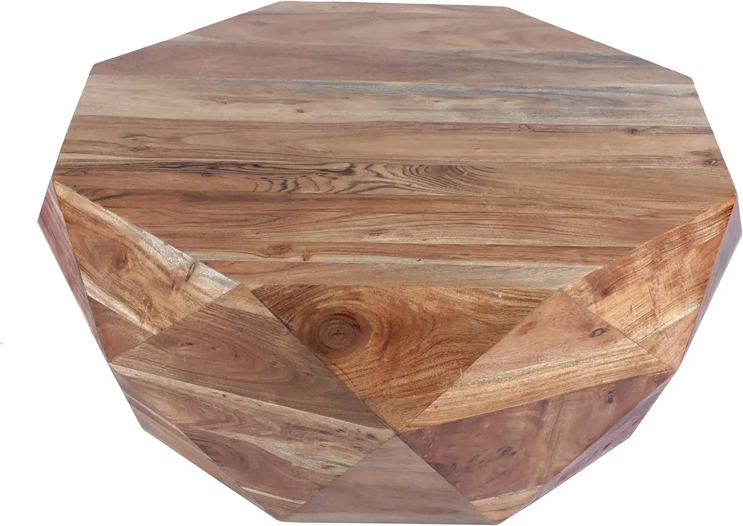 The Urban Port Diamond Shape Acacia Wood Coffee Table with Smooth Top, 33"