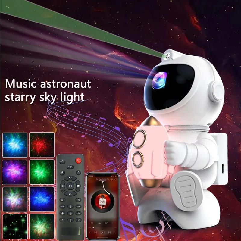 Astronaut LED Star Galaxies Projector Night Light Starry Sky Porjectors Lamp Bluetooth Speaker For Bedroom Room Decor Kids Gift