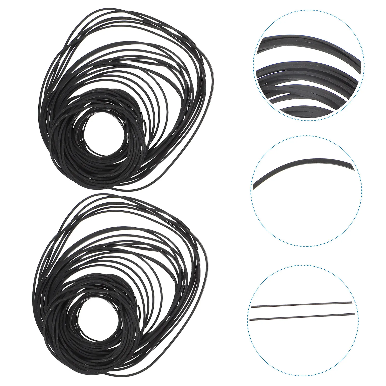 

2Packs Cassette Recorder Rubber Belt High Durability Flexible Wear Resistant 40-130Mm Recorder Tape Repair Maintenance Belt
