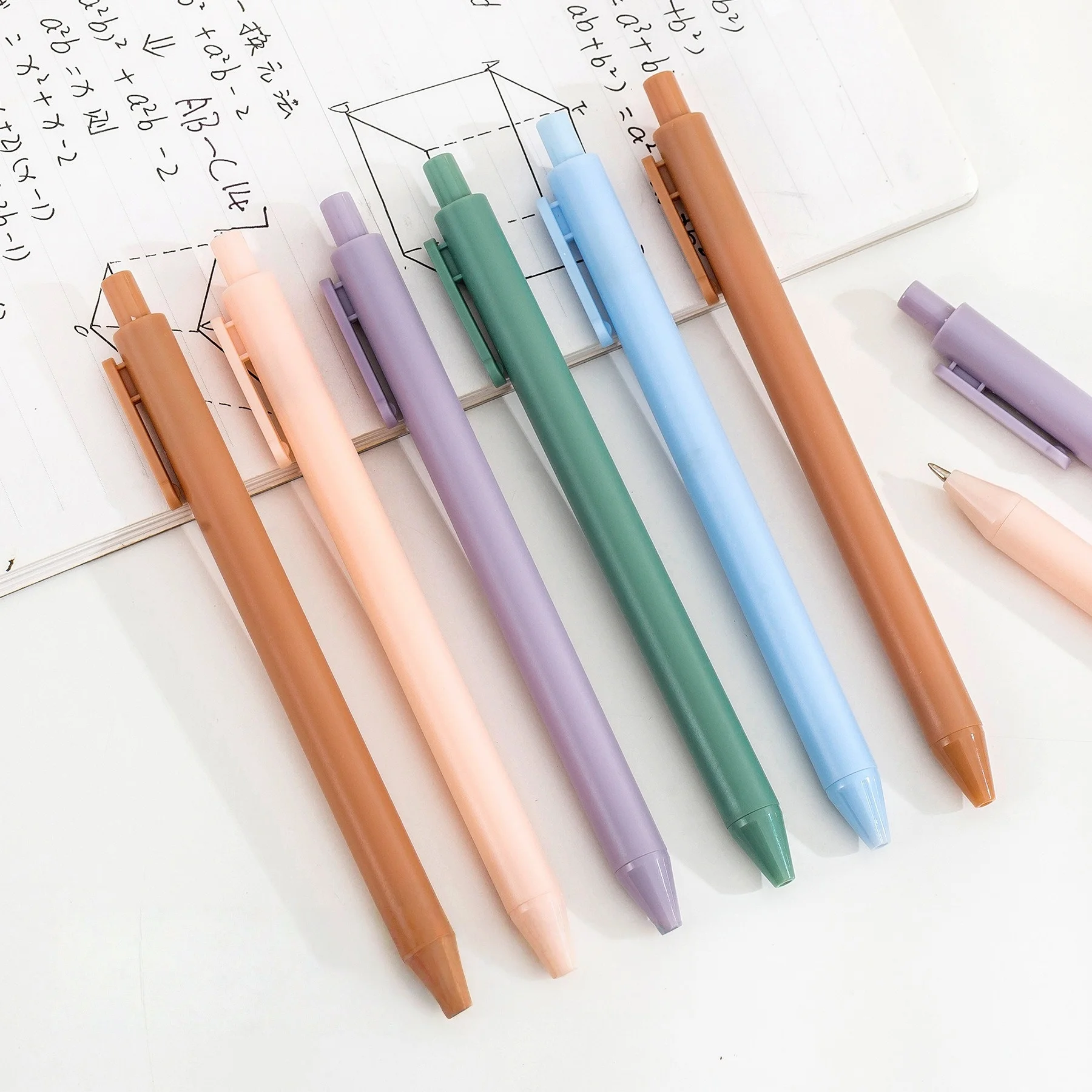 Solid Color Morandi Gel Pen for Office School, Minimalist Smooth Rollerball Aesthetic Fine Tip Student Stationery More 5 Colors