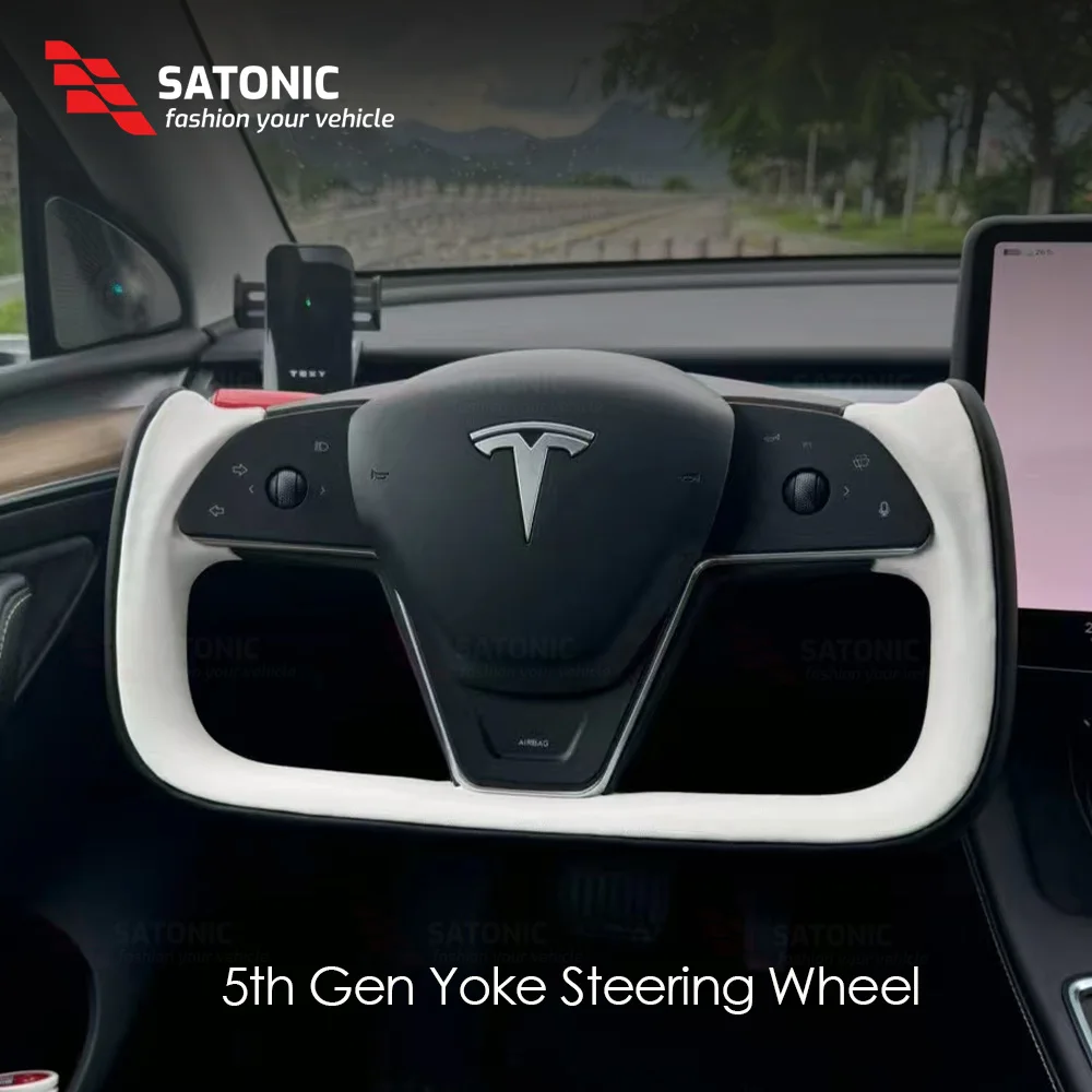 SATONIC 5th Yoke Steering Wheel Handle for Tesla Model 3 & Y