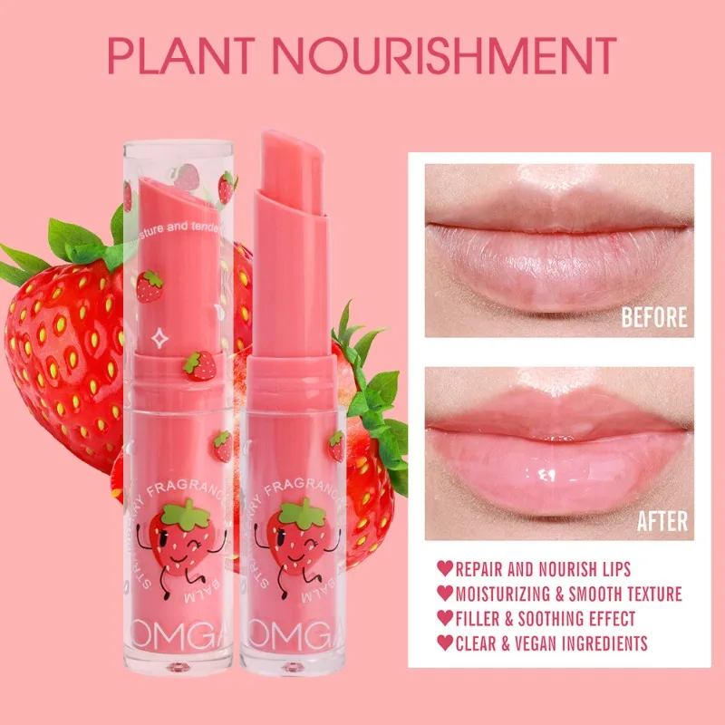 Rossetto che cambia colore impermeabile di lunga durata non facile da sbiadire rossetto alla frutta idratante colore nutriente balsamo per le labbra cosmetici