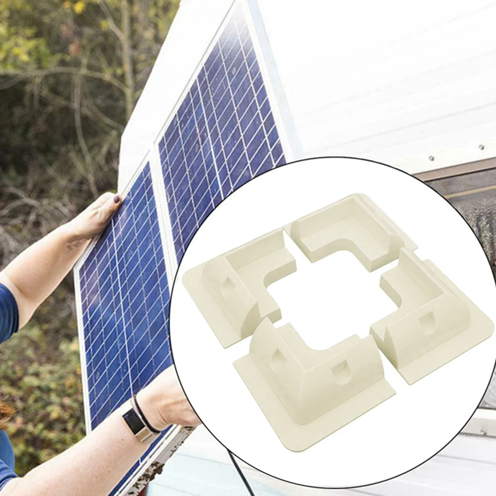 

4pcs Solar Panel Mounting Bracket White Corner Roof Support For Rv Van Boat Flat Surface No Drilling Required Electrical