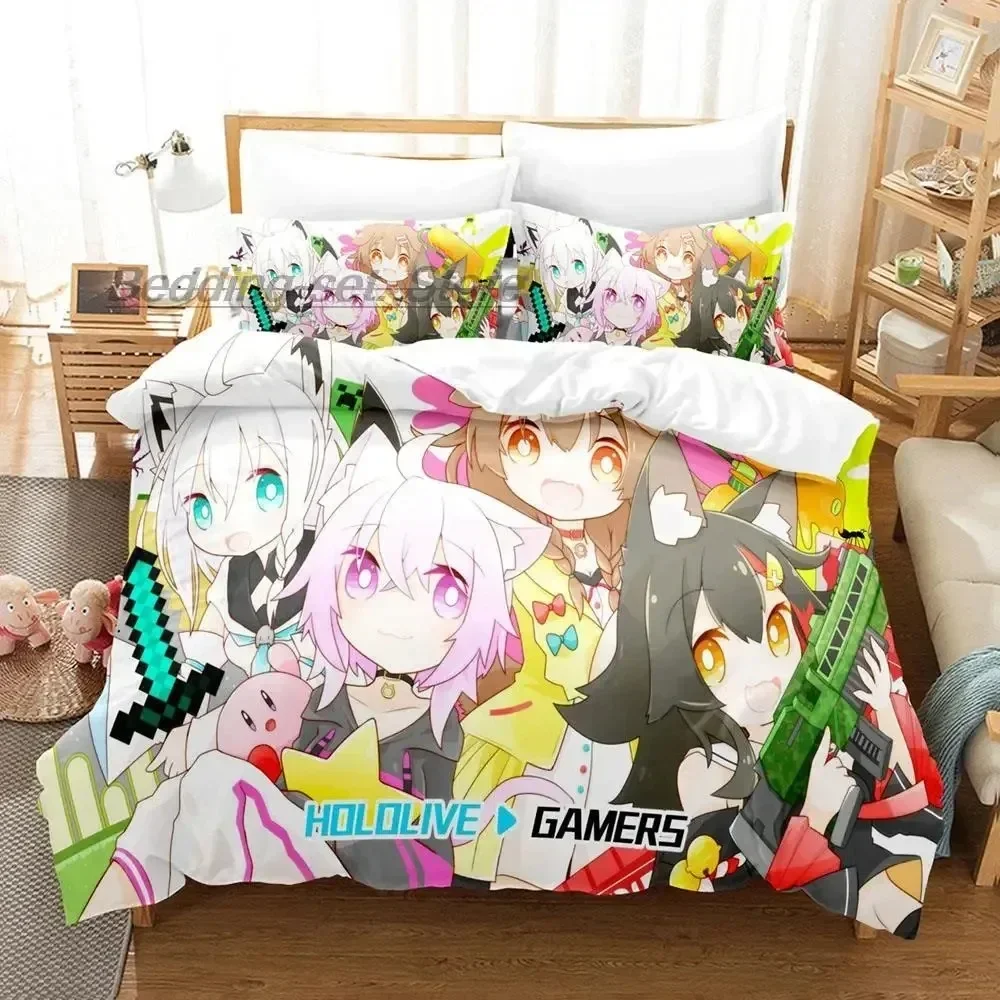 Hololive Nekomata Okayu 3D NEW Duvet Cover Pillowcase Bedding Set Adult Boy Girl Bedroom Decoration Children Single Double Large