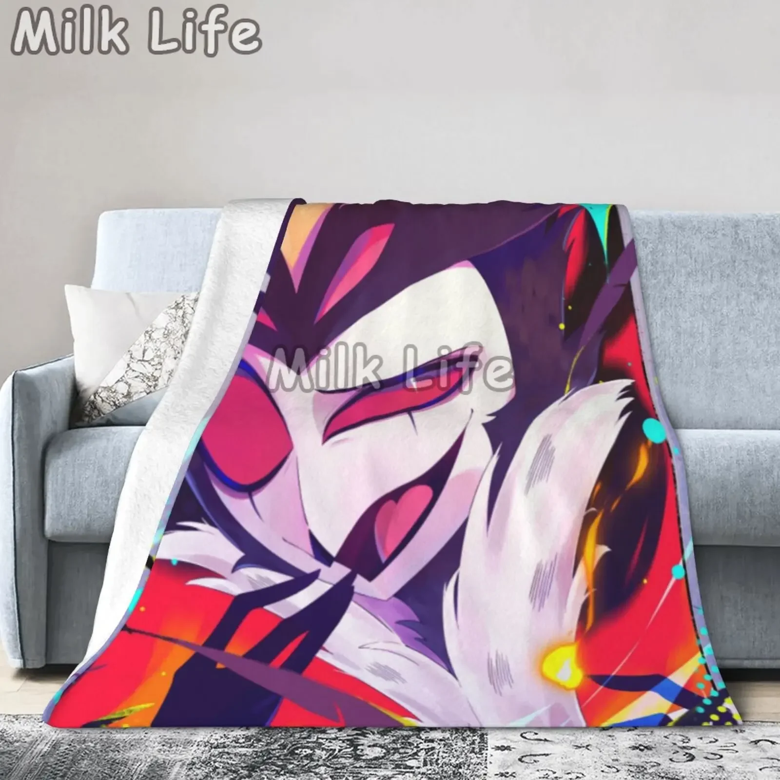 Cartoon Helluva Boss Stolas Blanket Flannel Anime Breathable Super Warm Throw Blankets for Bedding Travel Bedding Throws