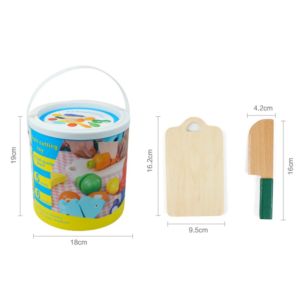 1 セットカットフルーツ木製キッチン教育シミュレーションボードゲーム子供の手と目の調整創造性想像力の発達