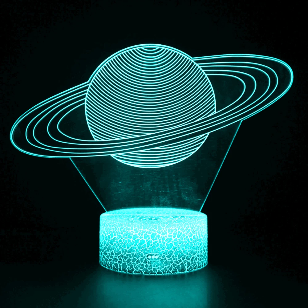 Nighdn luz nocturna acrílica colorida, lámpara de noche de planeta 3D, luz LED USB, decoración de la habitación del hogar, regalo de cumpleaños para niños y niñas