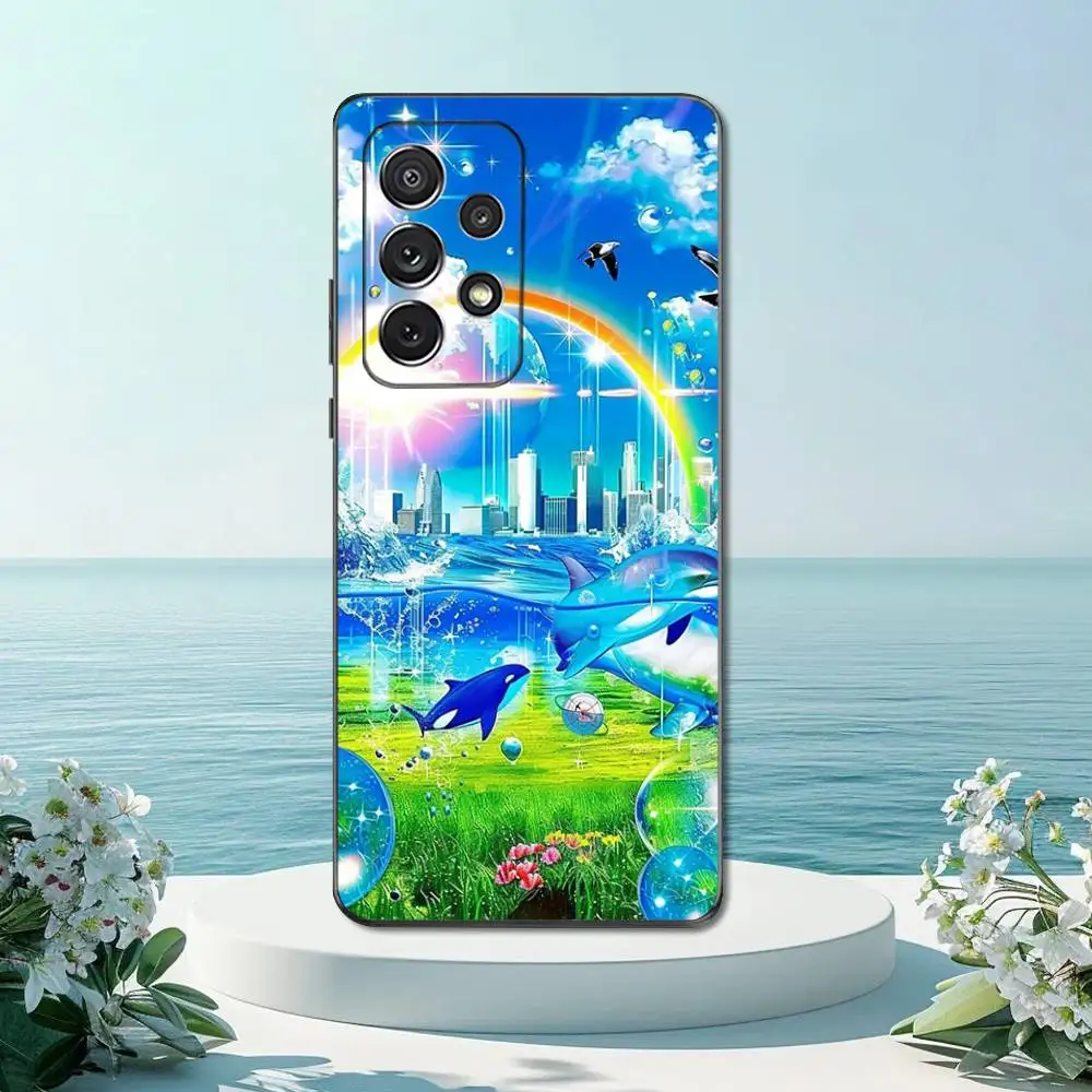 Funda de teléfono Frutiger Aero de arte fresco para Samsung S22,S21,S20,S10,S9,S25,S24,S23,Ultra,FE,Plus,Lite, funda negra de silicona suave