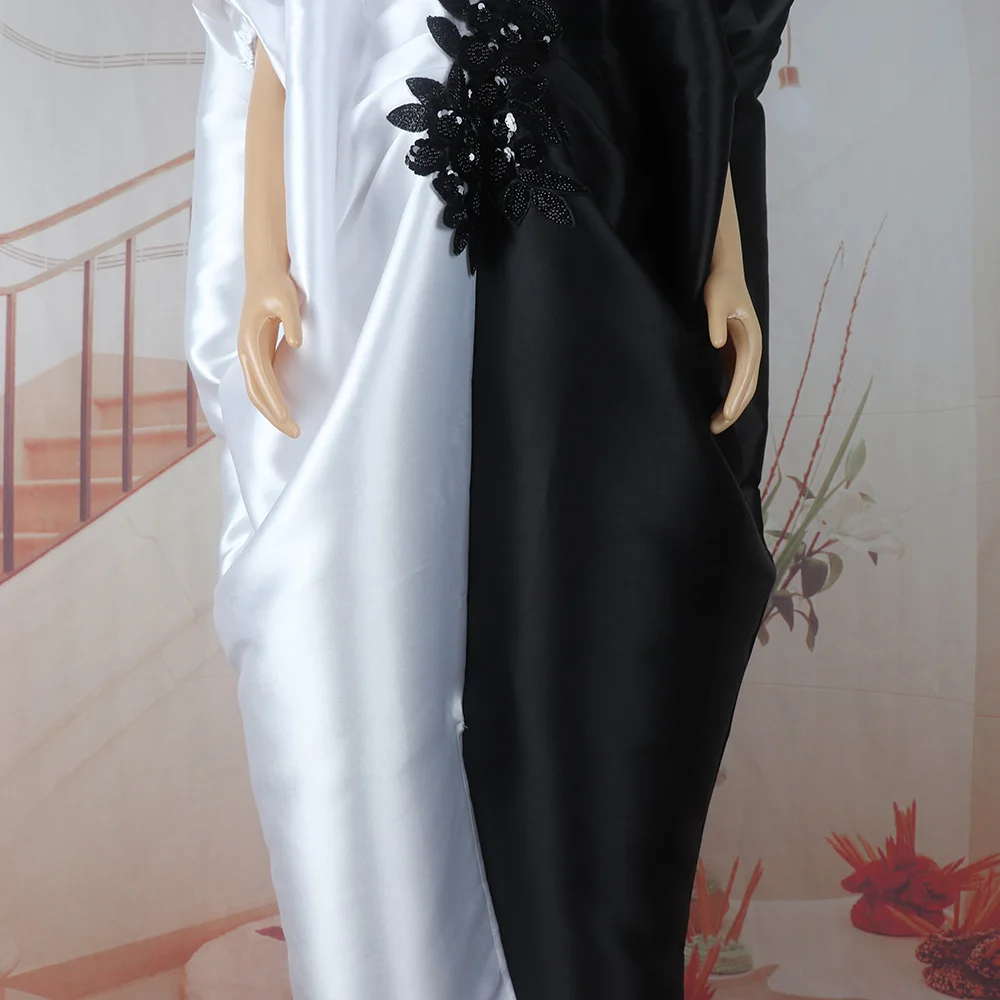 Elegante Afrikanische Kleider für Frauen Farbblockierung Afrikanische Kleider für Frauen Party Übergröße Robe Africains Femme – Detail 4