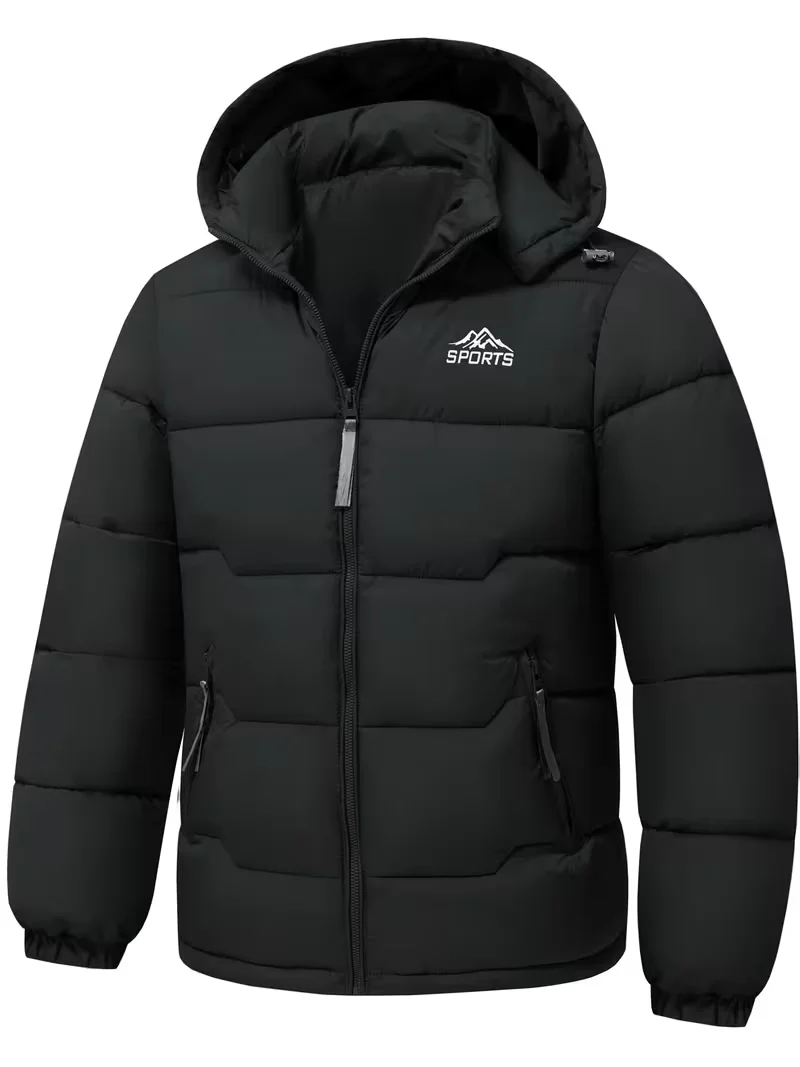 

Мужская зимняя куртка, ветрозащитная термопарка с капюшоном и съемным капюшоном, сверхпрочная лыжная куртка для улицы, холодной погоды