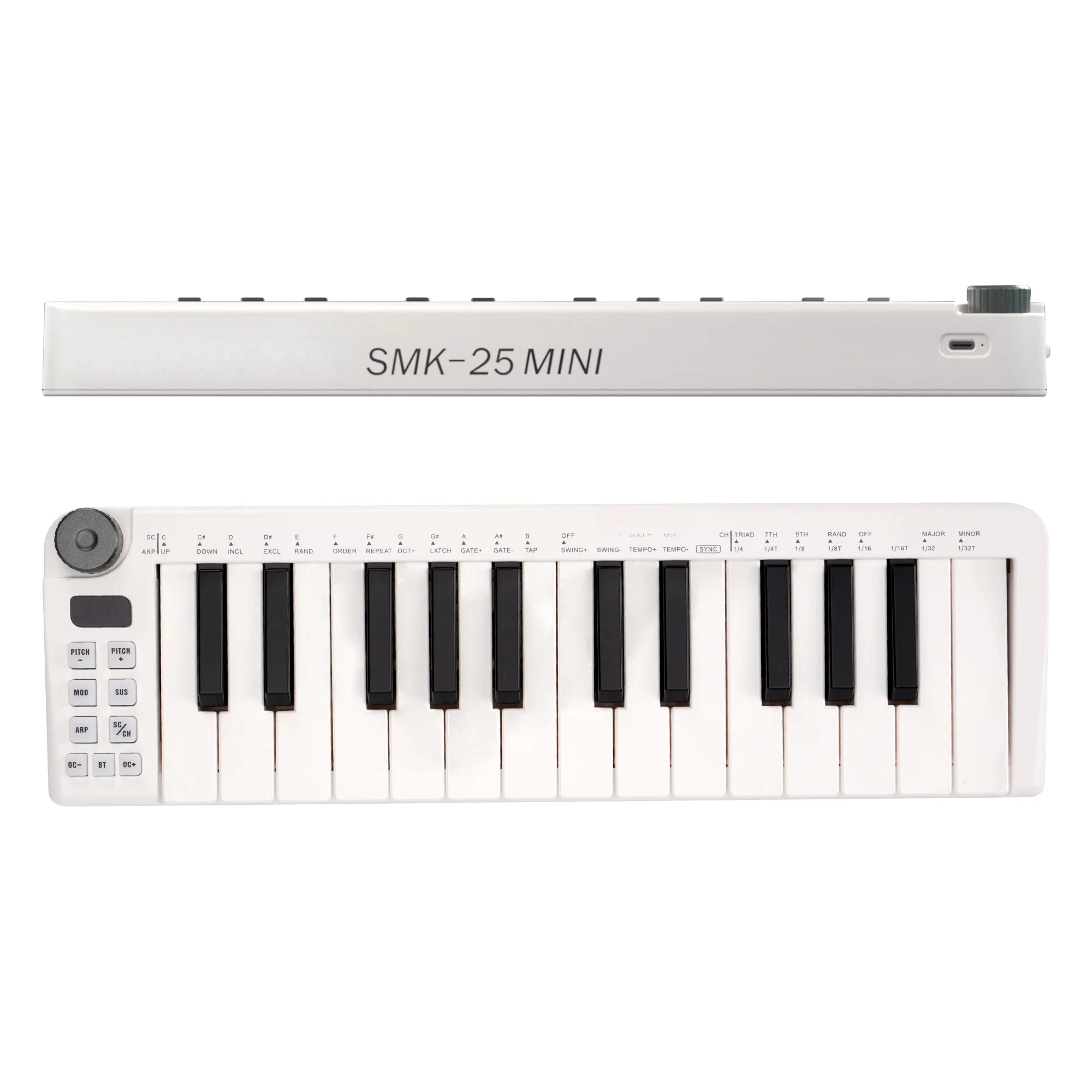SMK-25 Mini MIDI Keyboard 25 Velocity-sensitive Keys Support Wireless / USB Connection