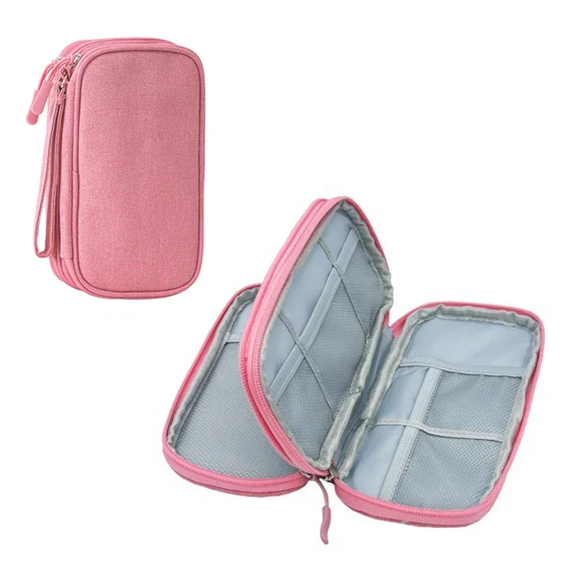 Photographic Accessories EDC Tech Pouch Portable Two-Sided Cable Organizer Case Multiple Pockets for SSD Power Bank Memory Card