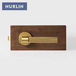 Nurlin Brass Knurled Interior Mortise Door Lock Dummy Passage Privacy European North American Structure Matte Gold Antique Brass