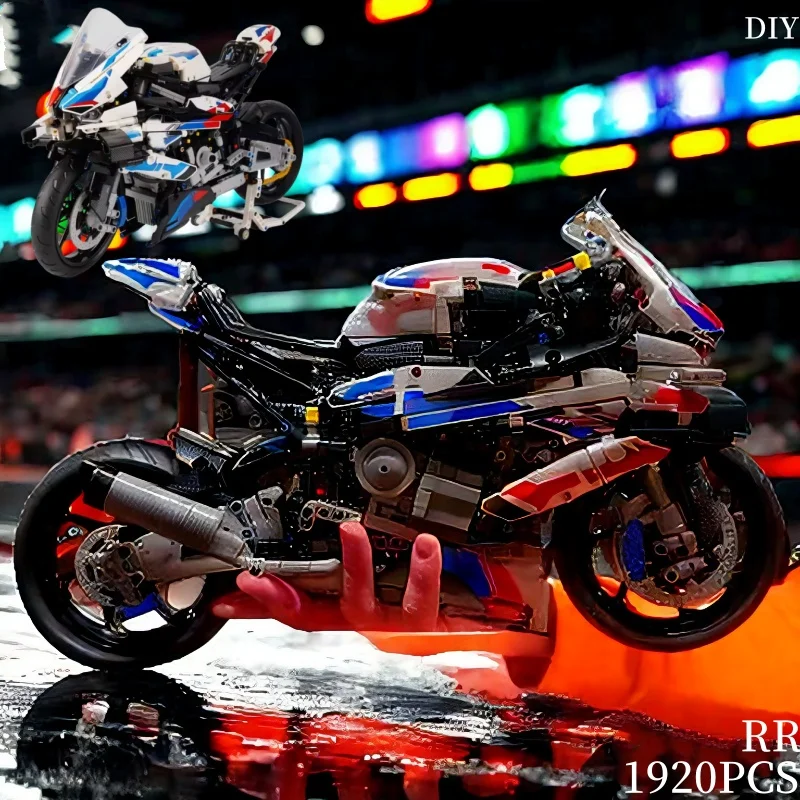 

New Assembly Expert Puzzle Simulation Motorcycle Building Block Model Motorcycle Building Bock Assembly Toy Birthday Toys Gifts