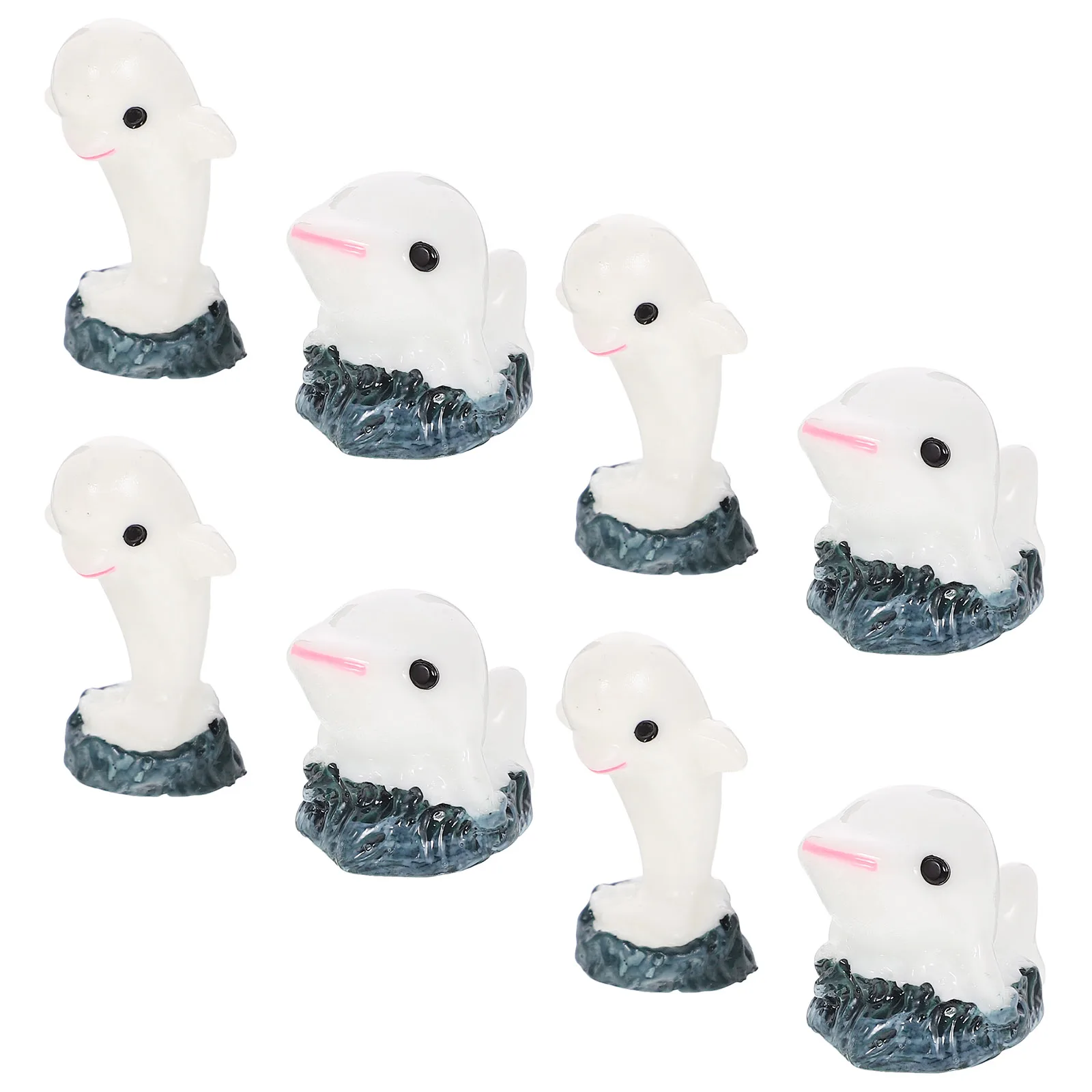 

8pcs Resin Micro Landscape Dolphin Ornaments Miniature Garden Decorations Fish Tank Patio Yard Flower Bed Backyard Microscene