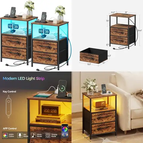 10 best sales 2 का नाइट स्टैंड सेट - №8