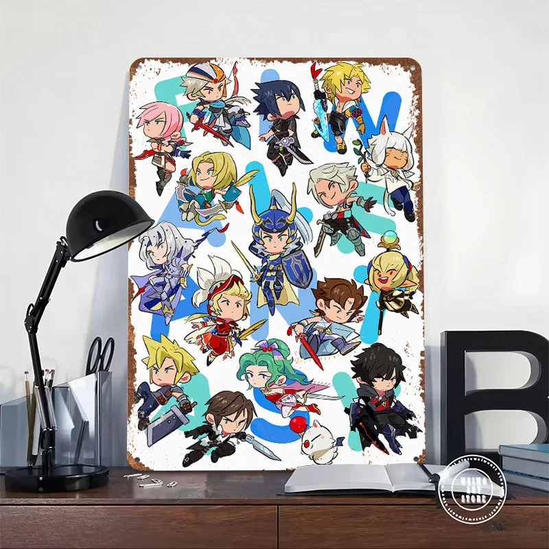 Fantasy Chibi Characters Poster Customized Wall Art Vintage Metal Signs Retro Tin Plaque for Man Cave Luxury Home Decor Items