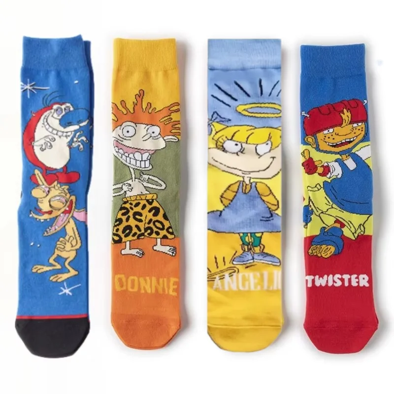 Cartoon Socks The Rugrats Movie Stockings Donnie Breathable Anti-odor Sweat-absorbent Cotton Socks Hip-hop Style Children's Gift