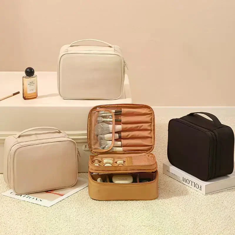 Thickened Oxford Cloth Material, Single Or Double Layer, Unisex, Fashionable Toiletry And Makeup Bag, Suitable For Travel