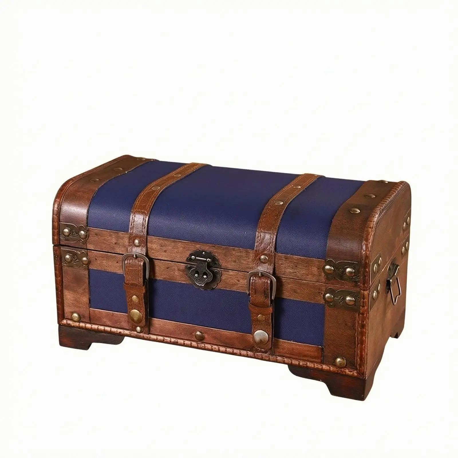 Wooden Storage Chest Vintage-Style Decorative Wooden Box Wood Storage Box Rustic Distressed for Home Styling, Tabletop Display