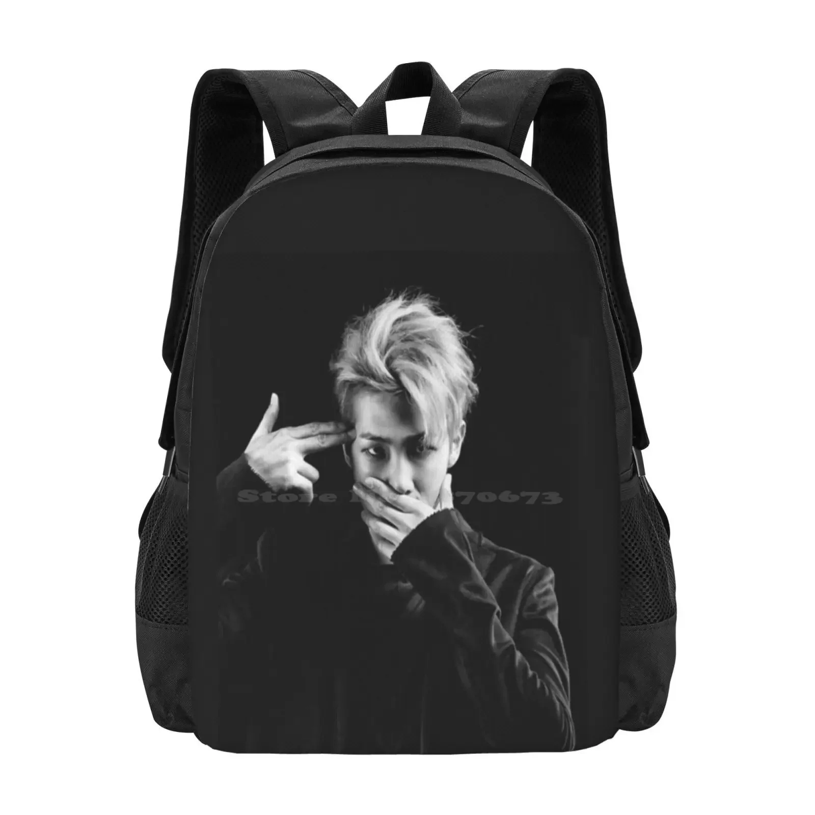 

Rap Monster Pattern Design Bagpack School Bags Rap Monster Rapmonster B W Kpop Korean V Jin Jimin Suga J Hope Jongkook
