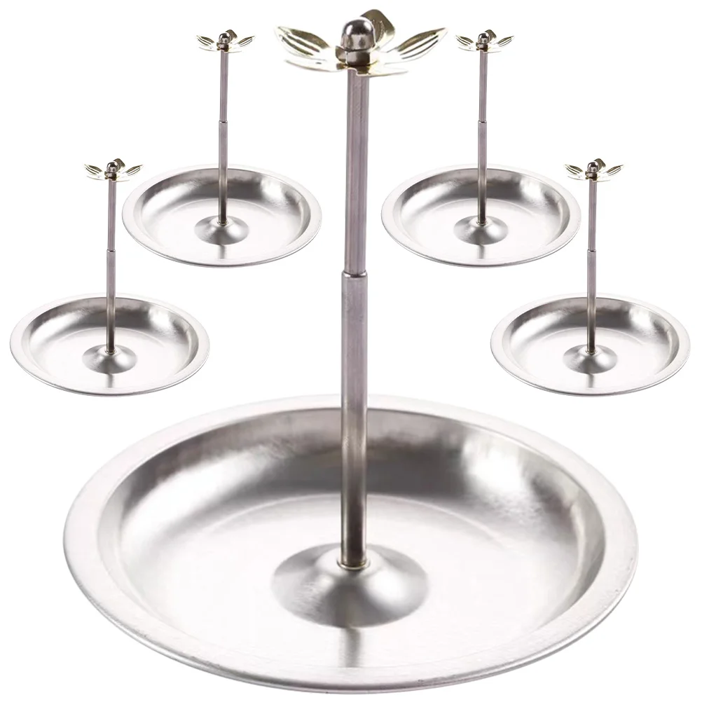 

5Pcs Creative Incense Holder with Plate Fine Workmanship Compact Size for Living Room Office Hotel Decor Burner Tray