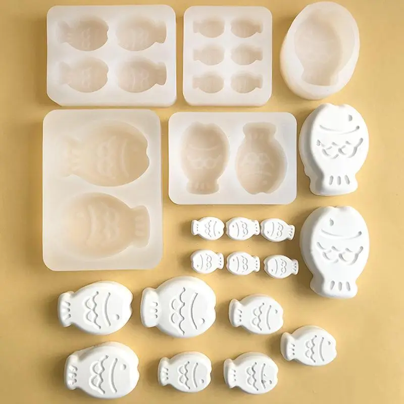 Silicone Fish Shaped Molds Non Stick Reusable For Baking Chocolate Candy Soap DIY Crafts Kitchenware