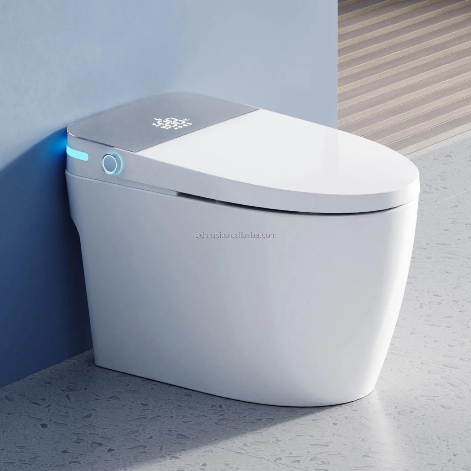 

Automatic Ceramic Intelligent Electronic Bidet Toilet Bowls Floor Mounted Gray Screen Bathroom Sanitary Smart WC Toilet