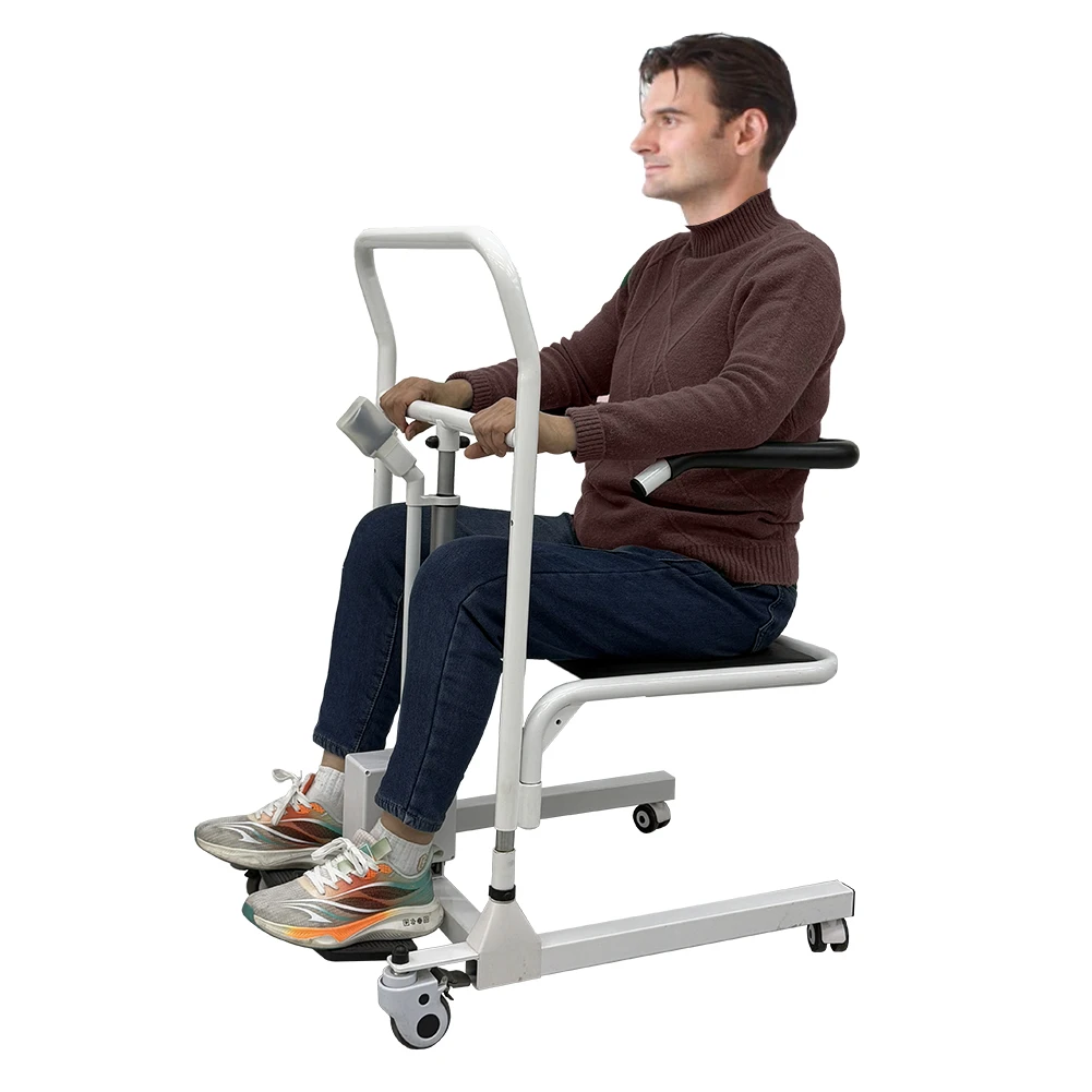 AIROW Stair Lifts for Home,Patient Lift Machine 4 in 1 Transfers Chair Disabled Bedside Commode Transport Chair,Transferencia