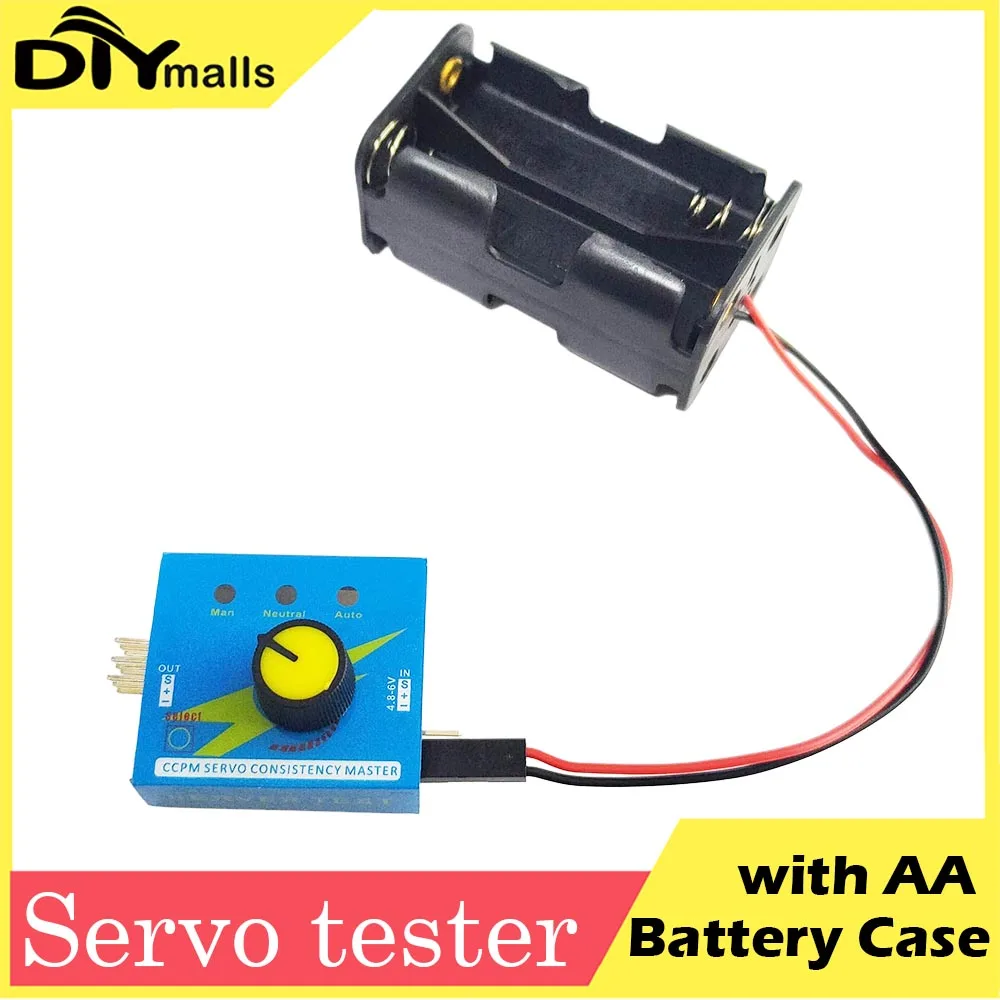 

Servo Tester 3CH Digital ESC Speed Controller Checker CCPM Servo Consistency Master + 4 Cell AA Battery Holder Case for Servo