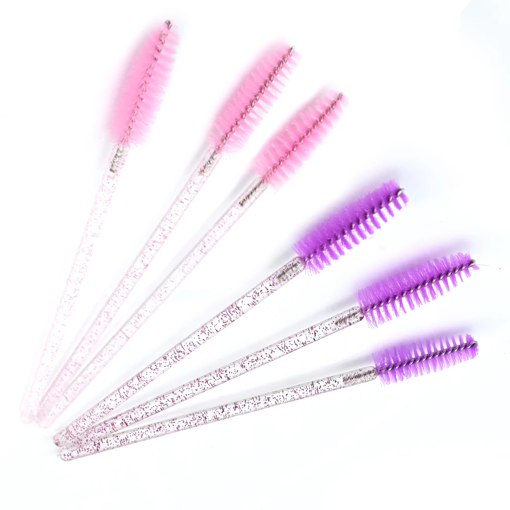 Lashtalk 50PCs Brushes For Eyelash Extension Black Pink Purple Mascara Fake Lashes Brush Disposable Mascara Wand