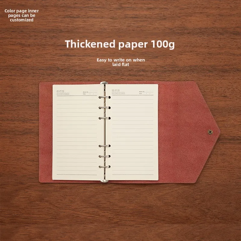 Microfiber Leather A6 Loose-Leaf Notebook High-Value Gradient Color Pocket A7 Small Notebook Soft Leather with Inner  Stationery