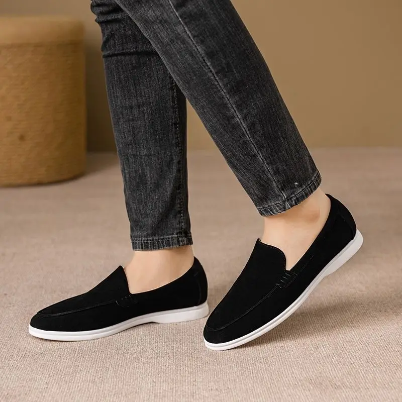 

2026 Classic Brand Suede Leather Loafers Men Shoes Luxury Mens Breathable Slip on Driving Shoes Moccasins