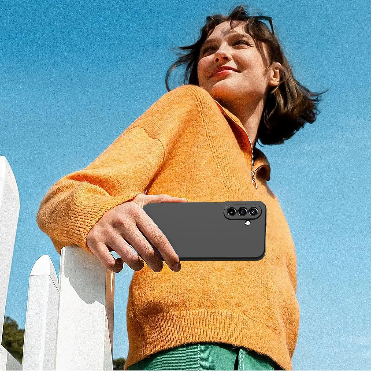 Modische Einfarbige Stoßfeste Schutzhülle aus Flüssigsilikon für Samsung Galaxy A17/A07/A06/A05S/A05/A56/A55/A54/A5 – Detail 6