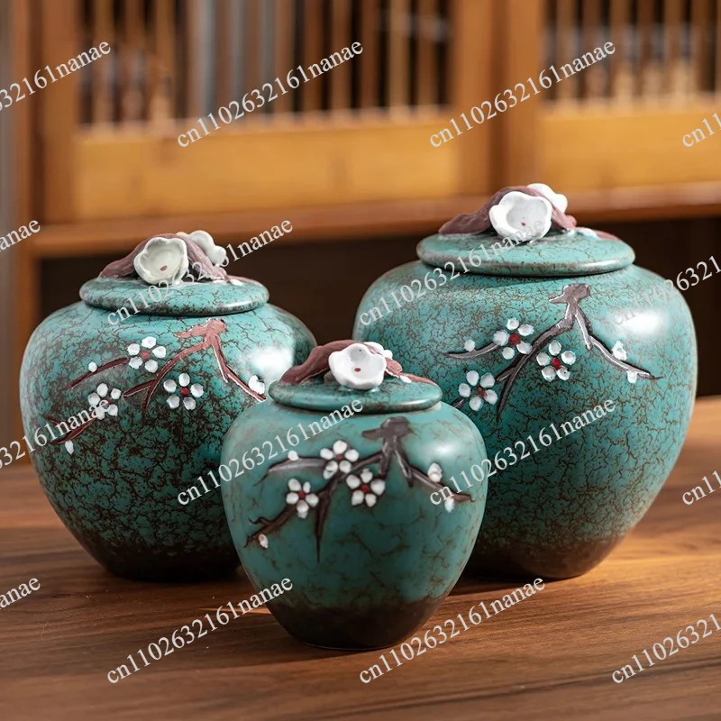 Ceramic Memorial Pet Urn Seal Pot, Big Keepsake Casket, Porcelain Jar, Human Ashes Storage, Memento Burial Holder, Engraved