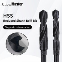 Chowmaster 1PC HSS Reduced Shank Twist Drill Bit Black 9.7mm 12.7mm Shank Opener12-35mm for Metal Wood
