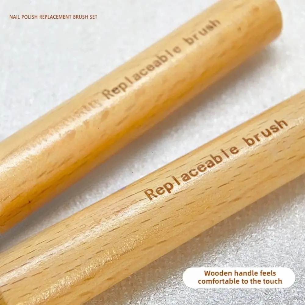 

40/60 Pcs Soft Nail Polish Brush with Double Head Pen Portable Can Replacement Head Brush Five Style Multifunction