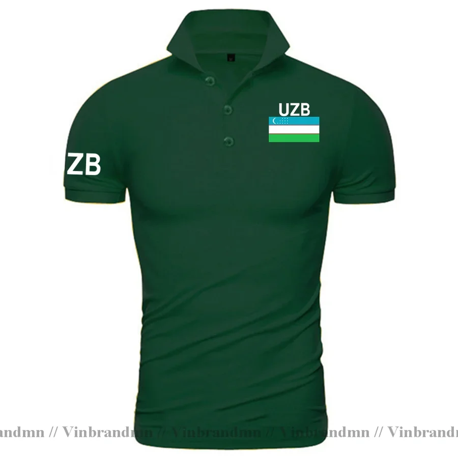 Uzbekistan Uzbekistani Polo Shirts Men Short Sleeve Brand Printed For Country 100% Cotton Shirt Nation Team Tops UZB O'zbekiston