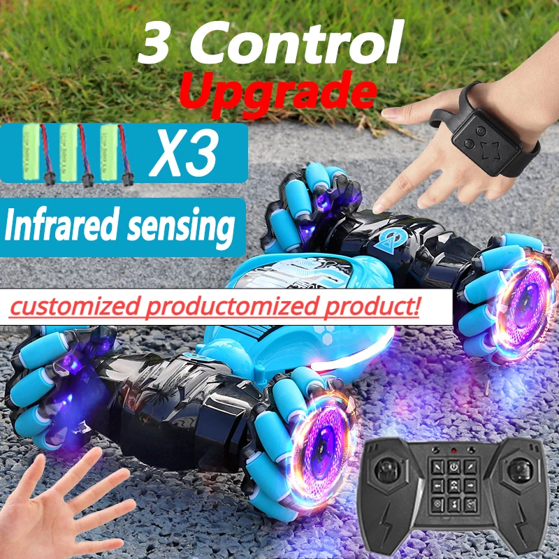 4WD 1:16 Stunt RC Car With LED Light Gesture Induction Deformation Twist Climbing Radio Controlled Car Electronic Toys for Kids