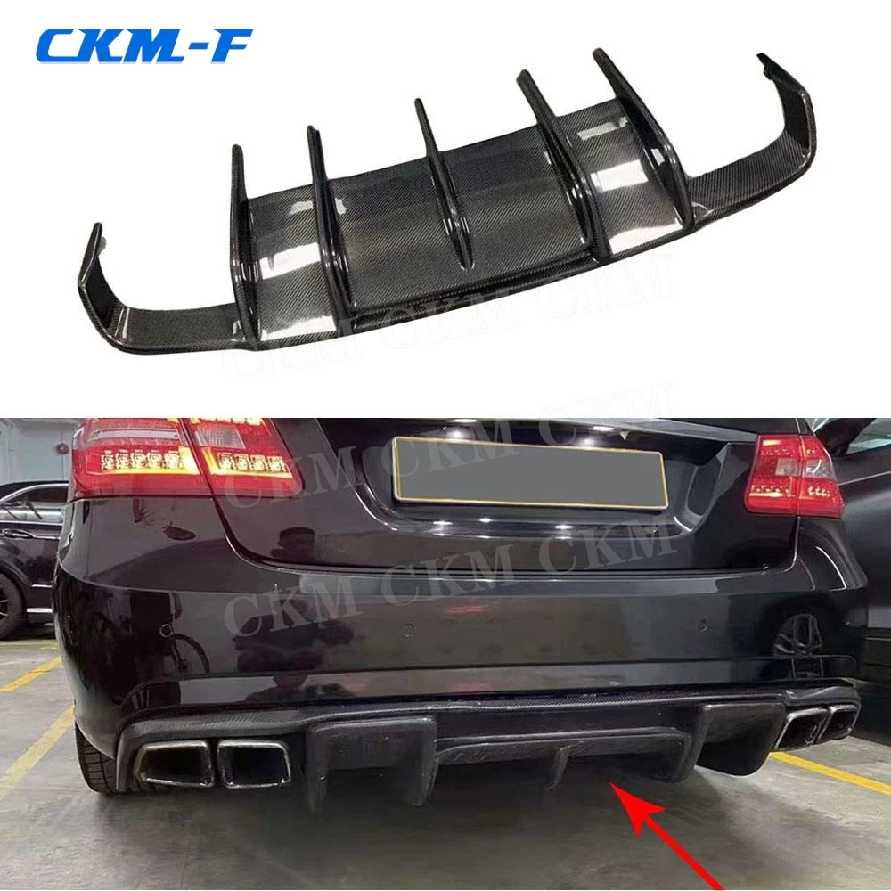 Carbon Fiber Rear Bumper Lip Spoiler For Benz E Class W212 E400 E500 E63 AMG Sport 2011 2012 2013 Rear Diffuser Body Kits