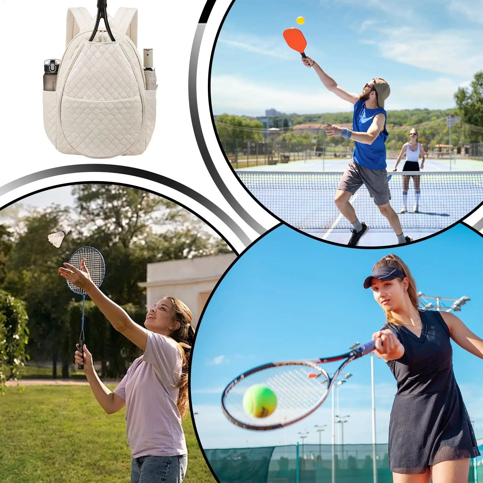 

Рюкзак Pickleball для мужчин, водонепроницаемый большой вместительный портативный рюкзак для хранения тенниса, спортивная сумка для теннисной ракетки, мяча, оборудование