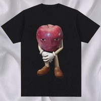 Funny Me Asf Apple with Face Meme T Shirt Unisex Fashion High Quality T Shirts Retro Casual Short Sleeve T-shirt Tops