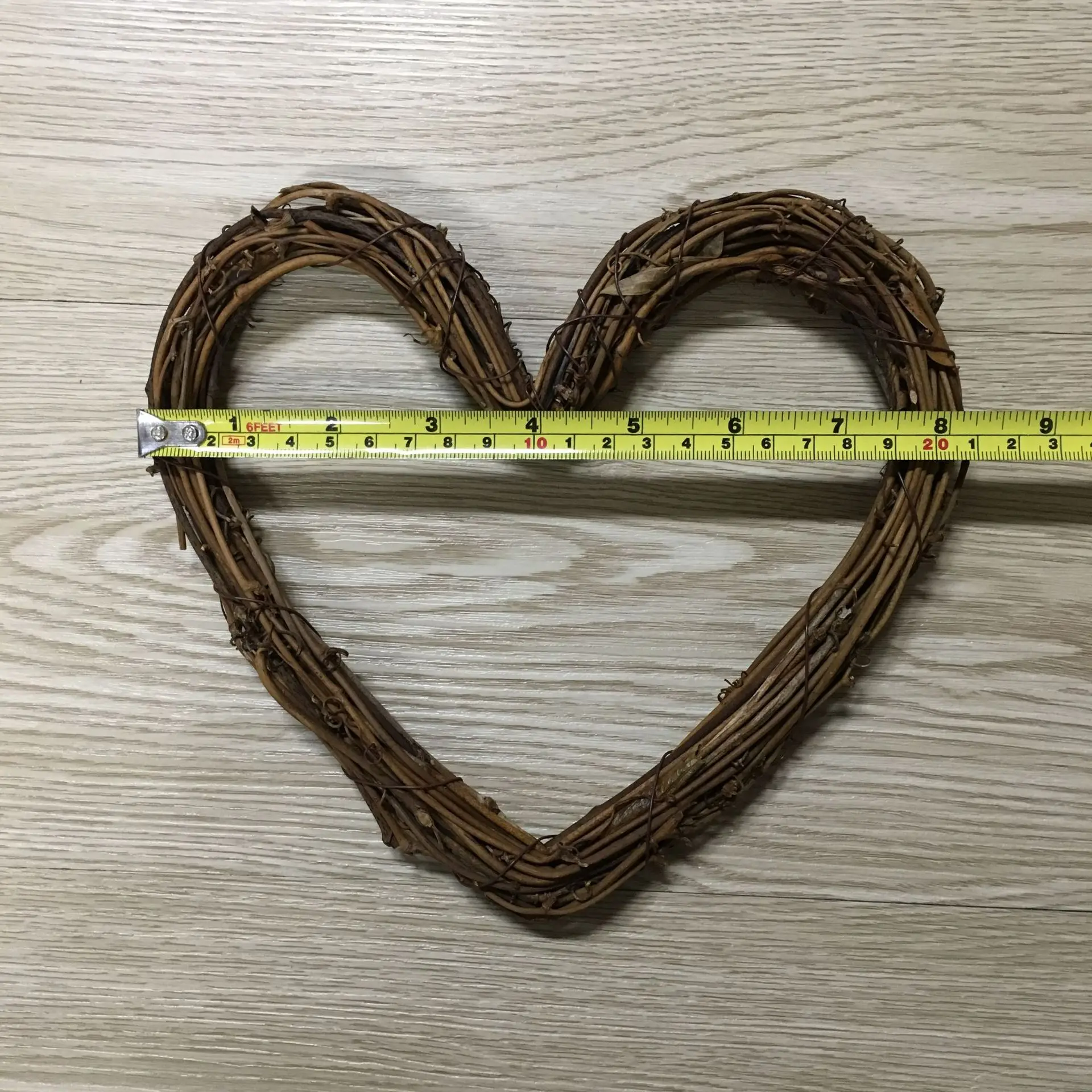 Heart Wreaths Natural Rattan DIY Craft Projects Wreath Pendant Garland for Farmhouse Home Wedding Decor C66