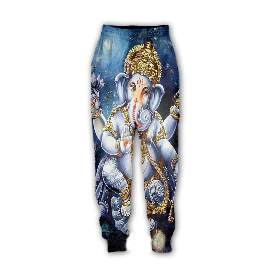 Herrenmode Herbst Sporthose psychedelische Kunst 3D-gedruckte Hose neutrale Straße lässig gerade Bein Jogginghose Q0156